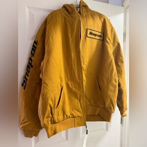 2018 Snap Men's Mustard Yellow Zip-Up Hooded Jacket with Black Logo